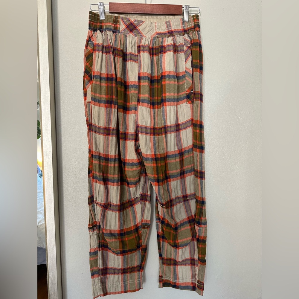 Free People preppy Plaid pull on Pants - Picture 2 of 4